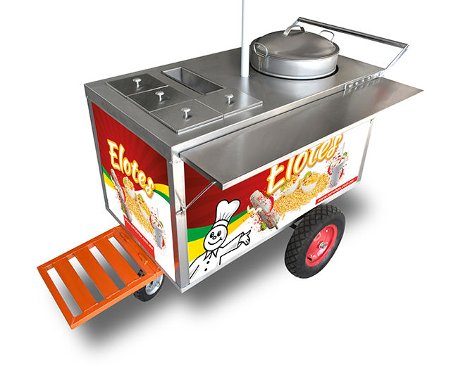 Base adicional con alacena y entrepaño para horno rosticero de elotes -  Fuerza Inoxidable
