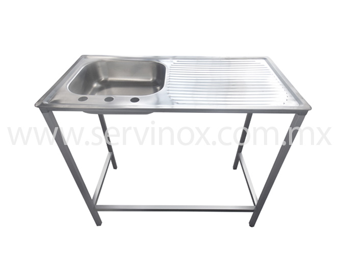 Fregadero Fabricado En Acero Inoxidable Con Doble Tarja De 1m. X 70cm. X  90cm. - Equipamiento Elite