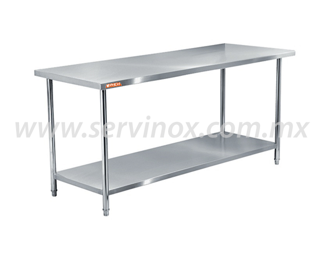 plateada 122 x 61 cm mesa de trabajo de acero inoxidable superficie de trabajo para cocina Mesa de trabajo de 2 capas altura regulable mesa de trabajo 