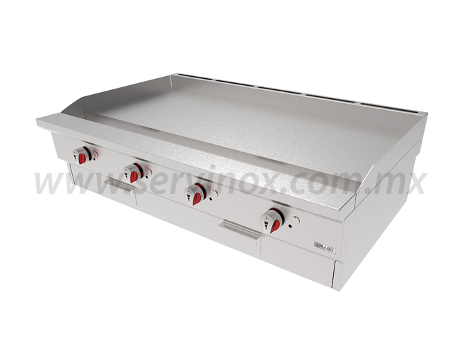 TAM-DPB-1606-09 - PLANCHA DE COCINA 90 X 65 X 90 CMS CON BASE Y NIVELADORES  DE PISO ACERO INOXIDABLE